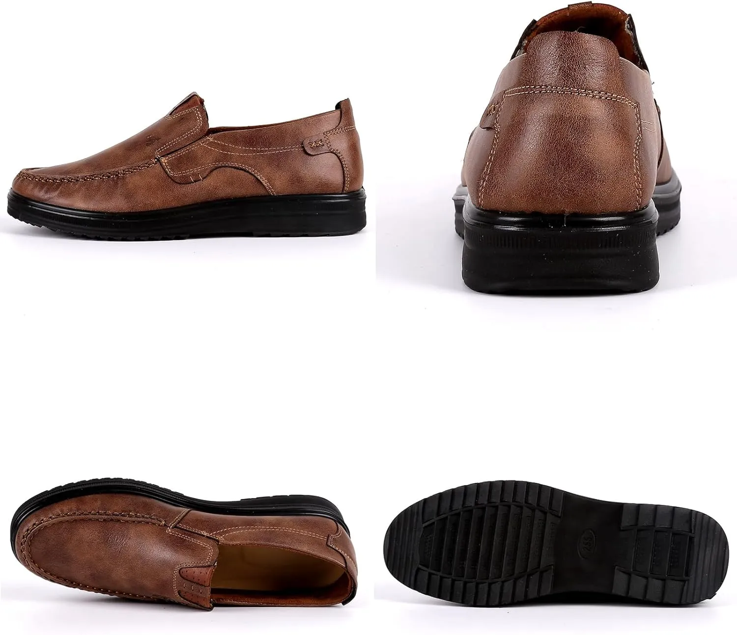 RZDYSQ Men's Loafers Leather Casual Shoes, Mens Slip On Loafer Leather Casual Walking Shoes