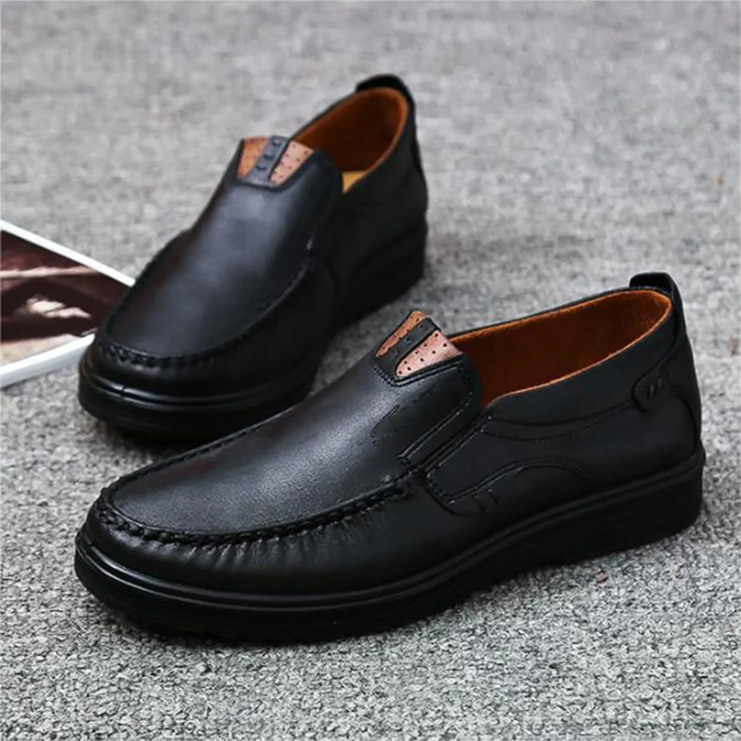 RZDYSQ Men's Loafers Leather Casual Shoes, Mens Slip On Loafer Leather Casual Walking Shoes