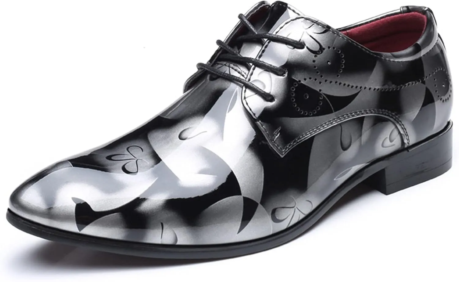 Slip on Leather Shoes for Men Classical Style Shoes for Men Slip On PU Leather Leather High Top Shoes for (Grey, 8.5)