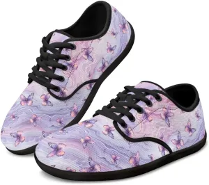 Sneakers for Women Minimalist Barefoot Shoes Low Top Casual Lace Up Walking Shoes Fashion Sneakers Anti Slip Road Running Athletic Footwear