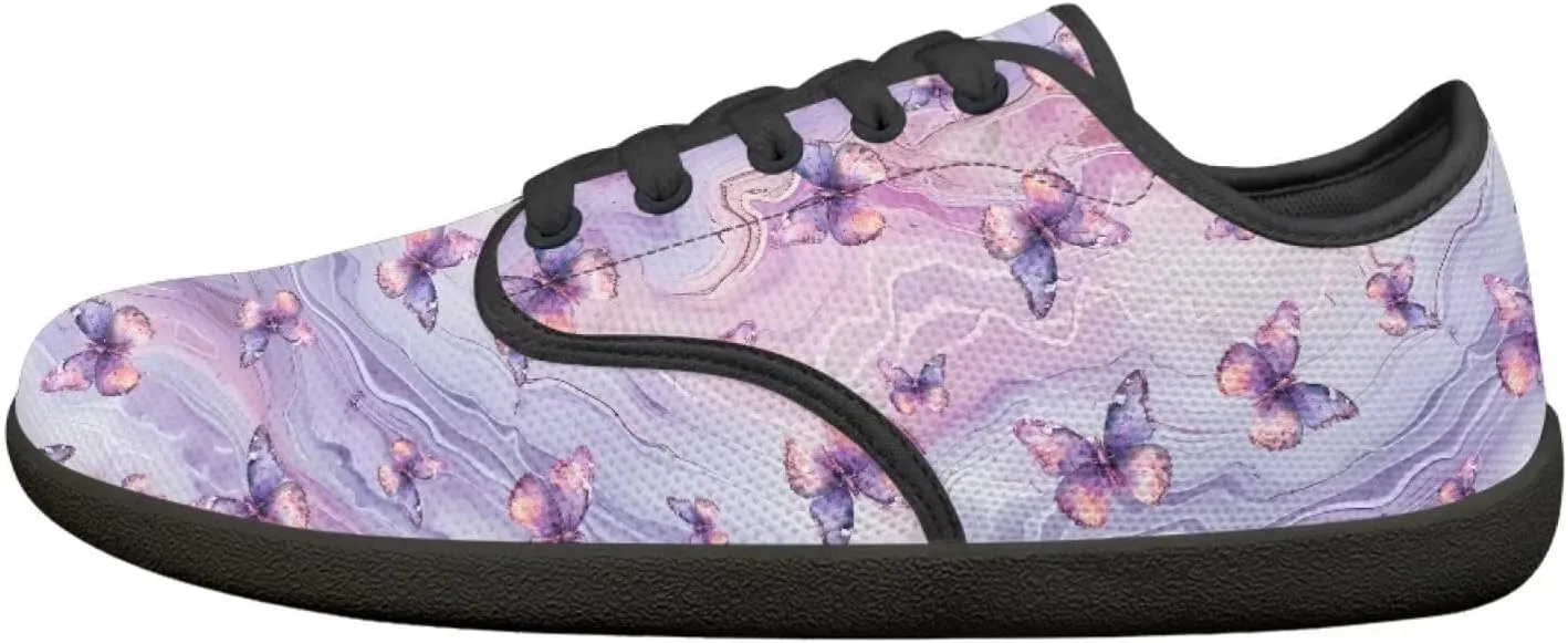 Sneakers for Women Minimalist Barefoot Shoes Low Top Casual Lace Up Walking Shoes Fashion Sneakers Anti Slip Road Running Athletic Footwear