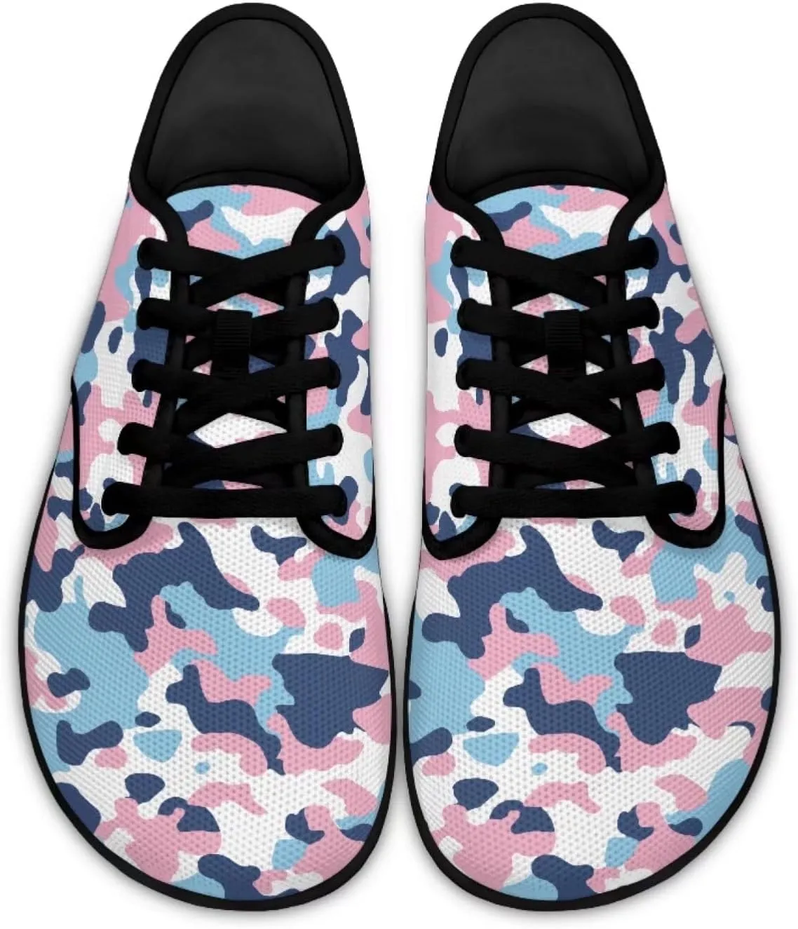 Sneakers for Women Minimalist Barefoot Shoes Low Top Casual Lace Up Walking Shoes Fashion Sneakers Anti Slip Road Running Athletic Footwear