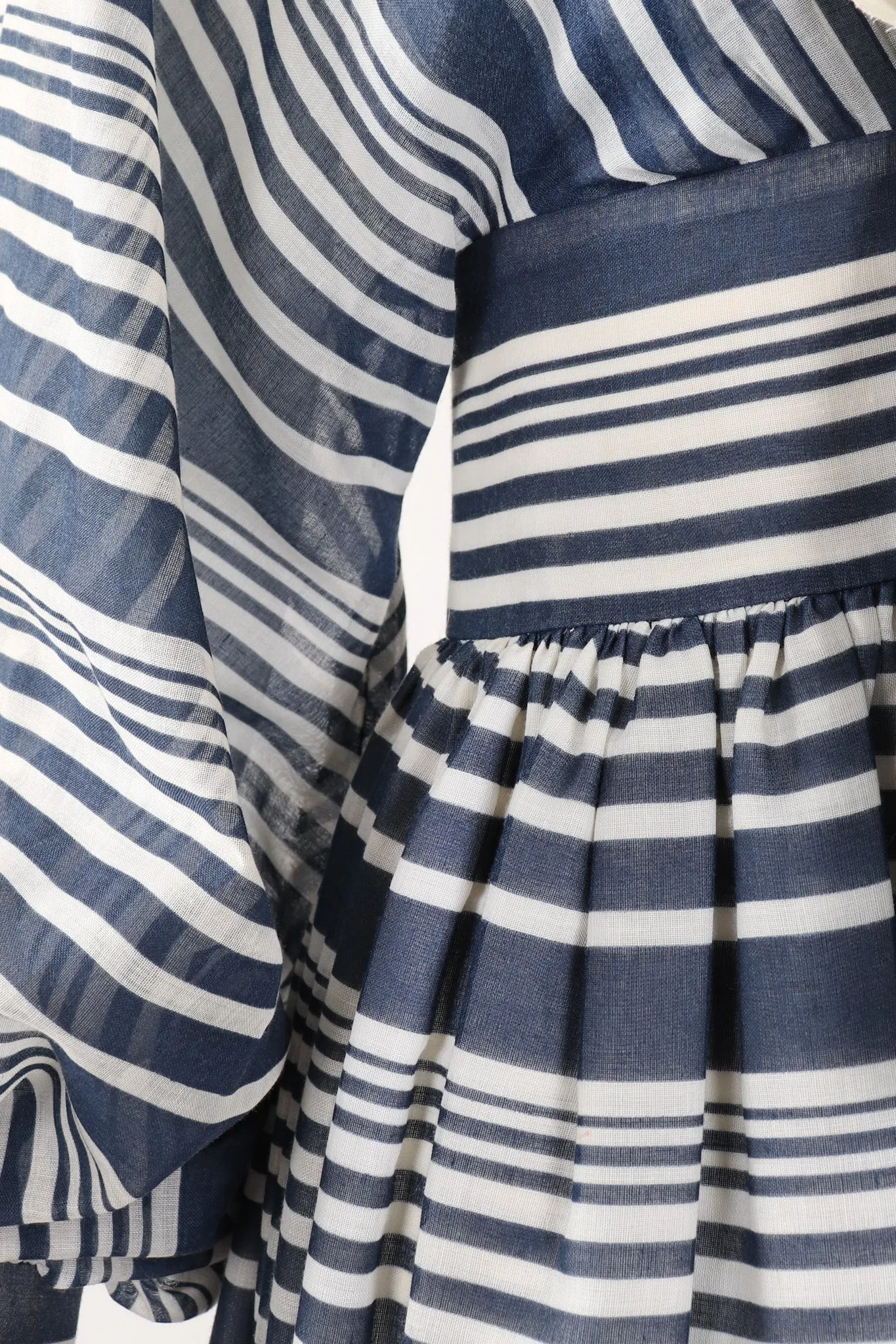 Striped Balloon Sleeve Dress