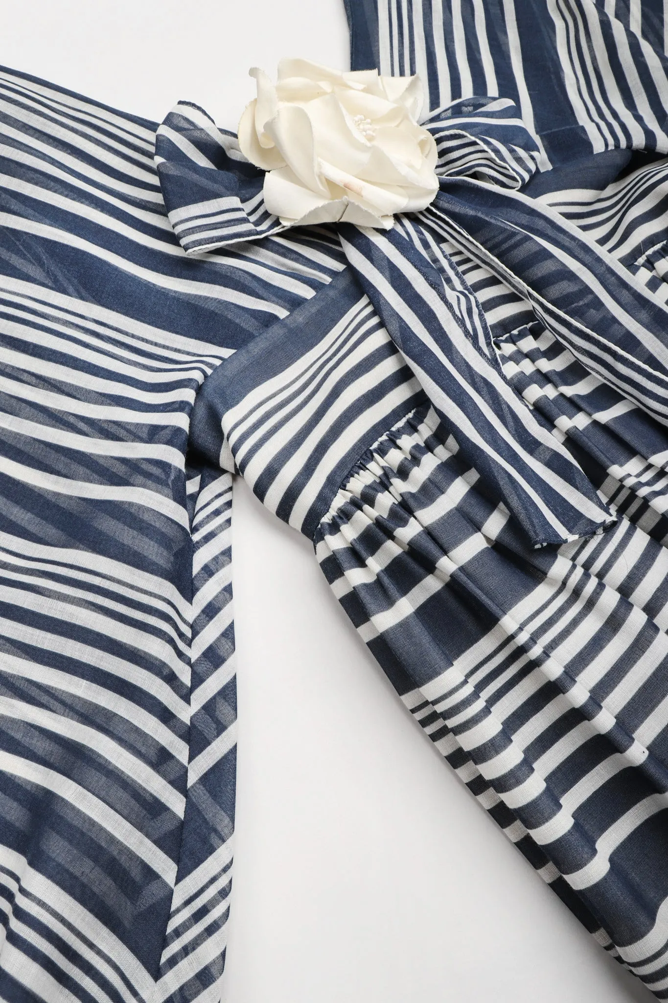 Striped Balloon Sleeve Dress
