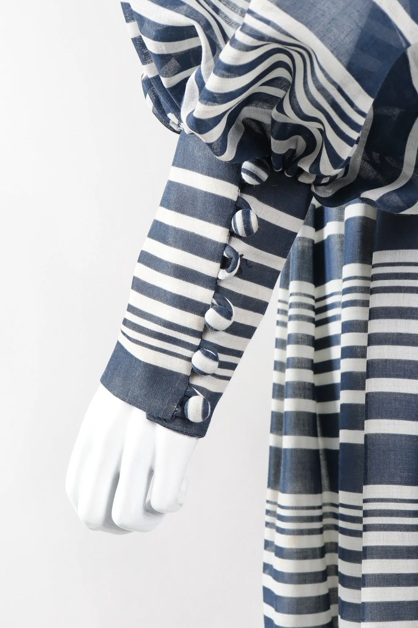 Striped Balloon Sleeve Dress