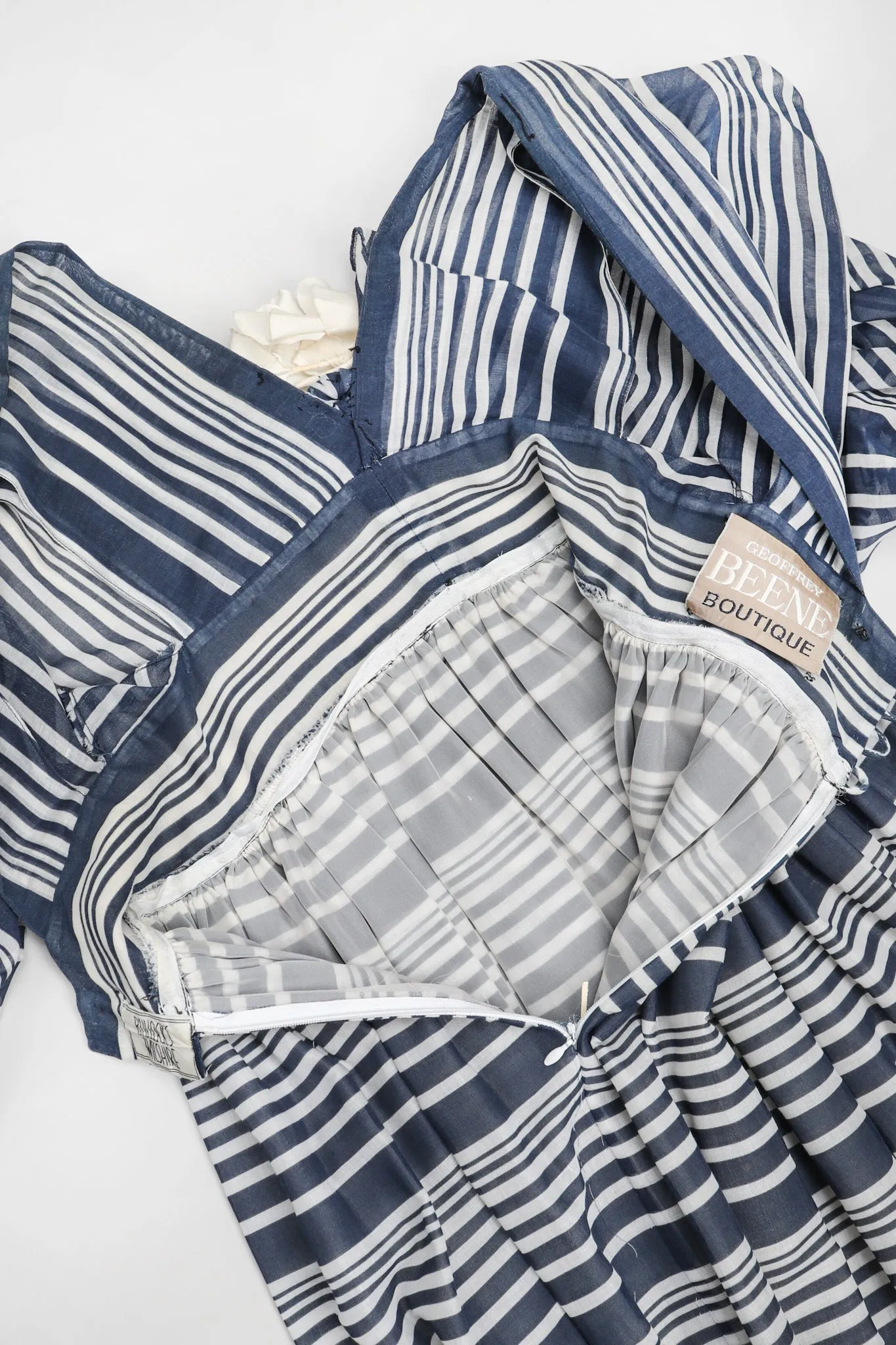 Striped Balloon Sleeve Dress