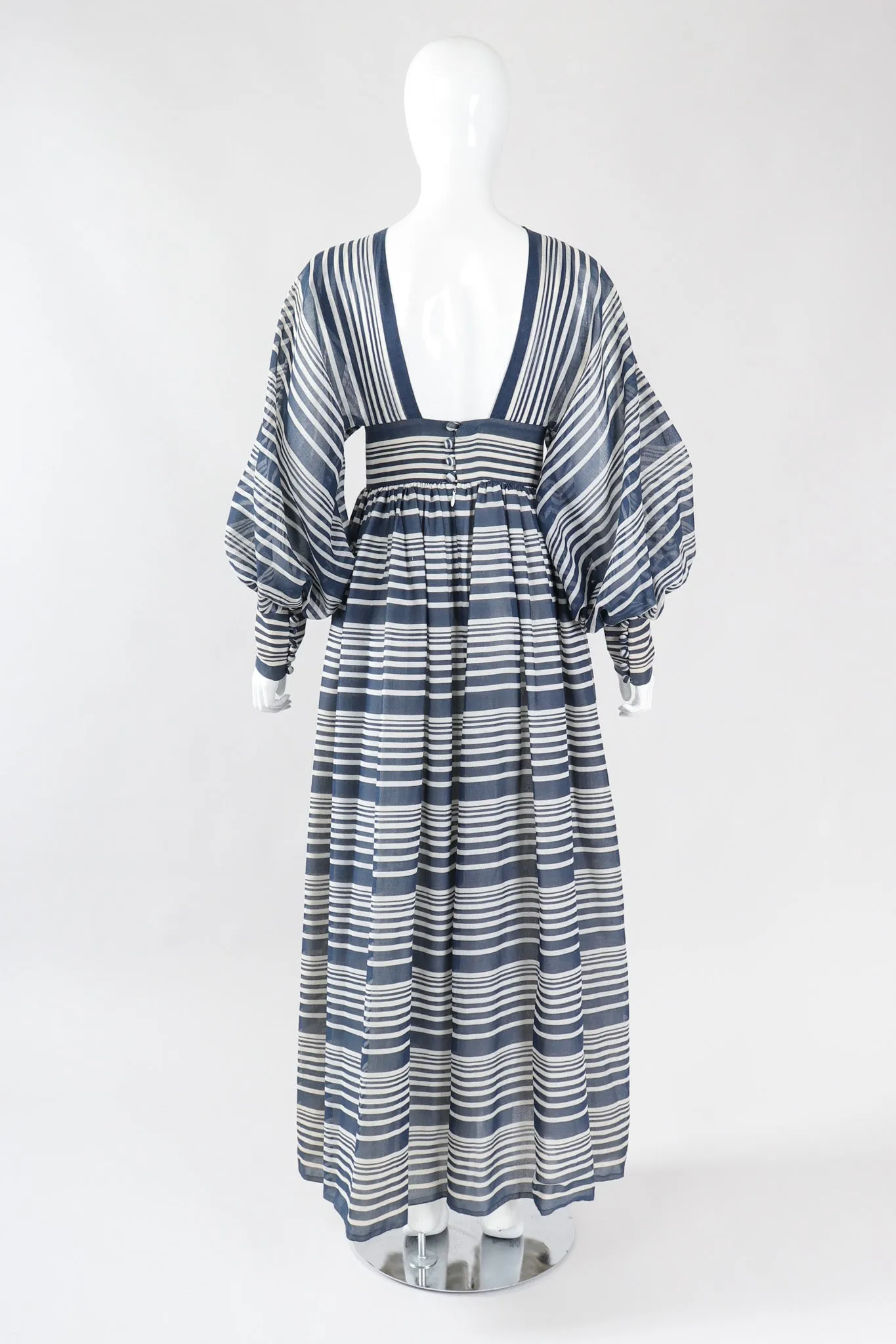 Striped Balloon Sleeve Dress