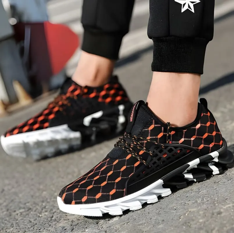 Stylish Black and White Mens Comfortable Sports Running Shoes