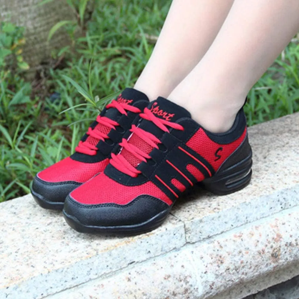 SWDZM Women's Dance Shoes,Breathable Fashion Sneakers,Split-Sole Dance Jazz Shoes,Mesh Outdoor Shoes 729