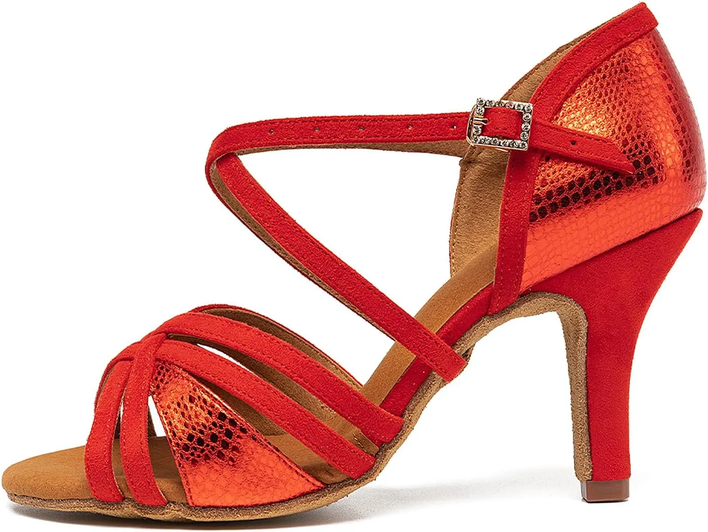 SWDZM Womens Latin Dance Shoes Open Toe Ballroom Salsa Performance Practice Dance Shoes