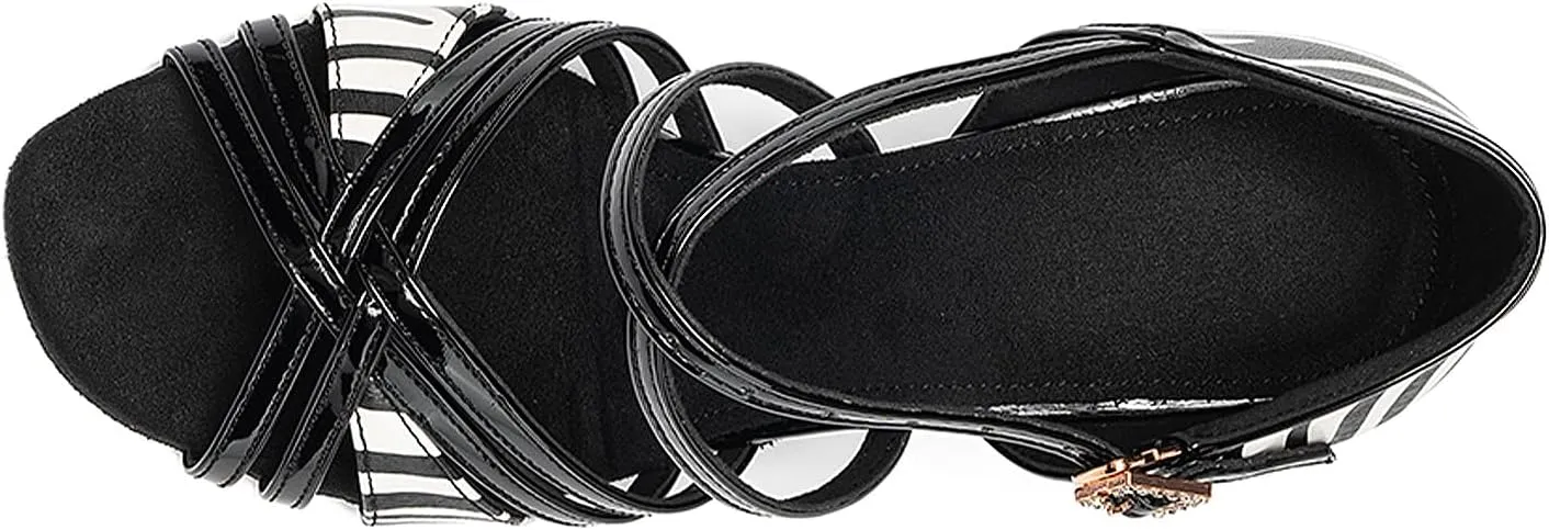 SWDZM Womens Latin Dance Shoes Open Toe Ballroom Salsa Performance Practice Dance Shoes