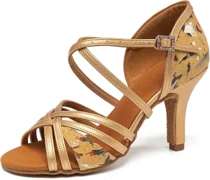 SWDZM Womens Latin Dance Shoes Open Toe Ballroom Salsa Performance Practice Dance Shoes
