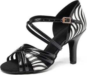 SWDZM Womens Latin Dance Shoes Open Toe Ballroom Salsa Performance Practice Dance Shoes