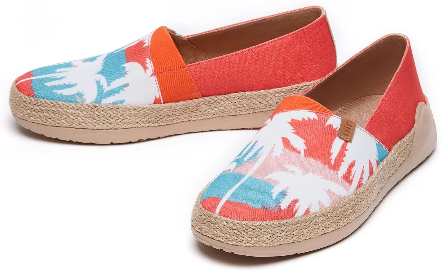 UIN Women's Espadrilles Slip Ons Knitted Lightweight Walking Casual Loafers Comfortable Art Painted Travel Shoes Marbella II