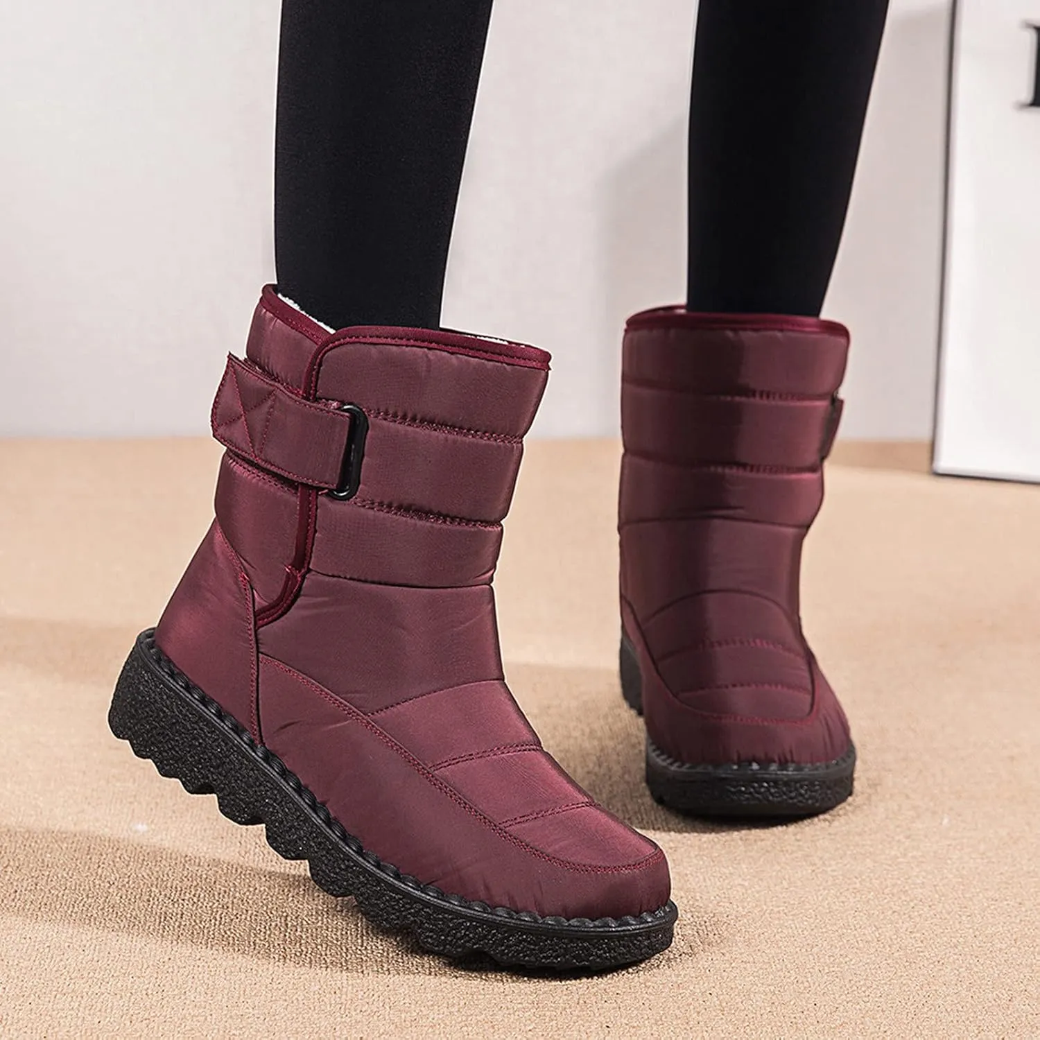 Winter Boots for Women Waterproof Snow Wide Calf Womens Winter Duck Boots Waterproof Insulated Snow Boots Womens Waterproof Outdoor Boots Women 9.5 Snow Boots Wide Feet
