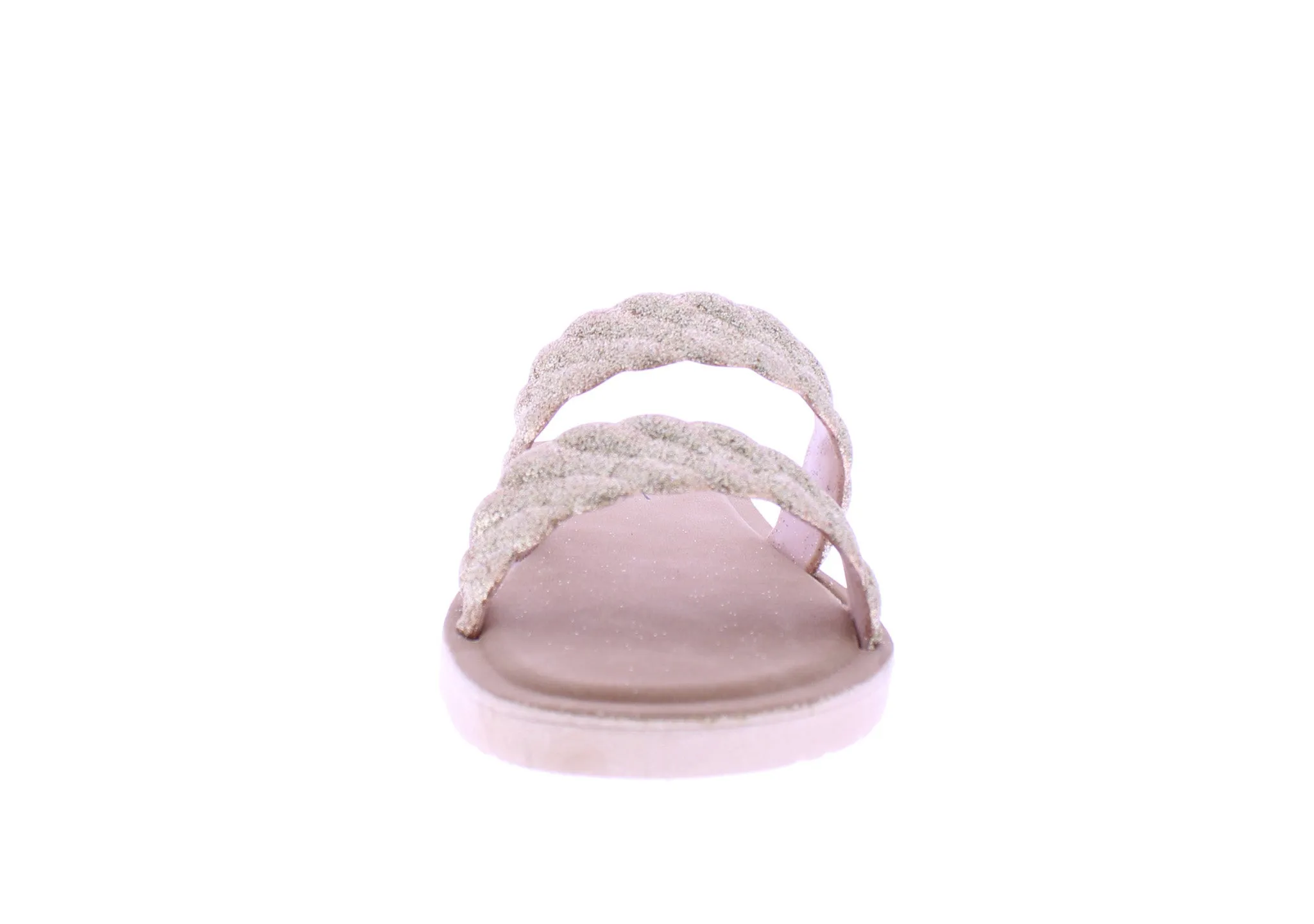 Women Double Braided Band Glitter Slip On