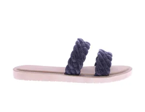 Women Double Braided Band Glitter Slip On