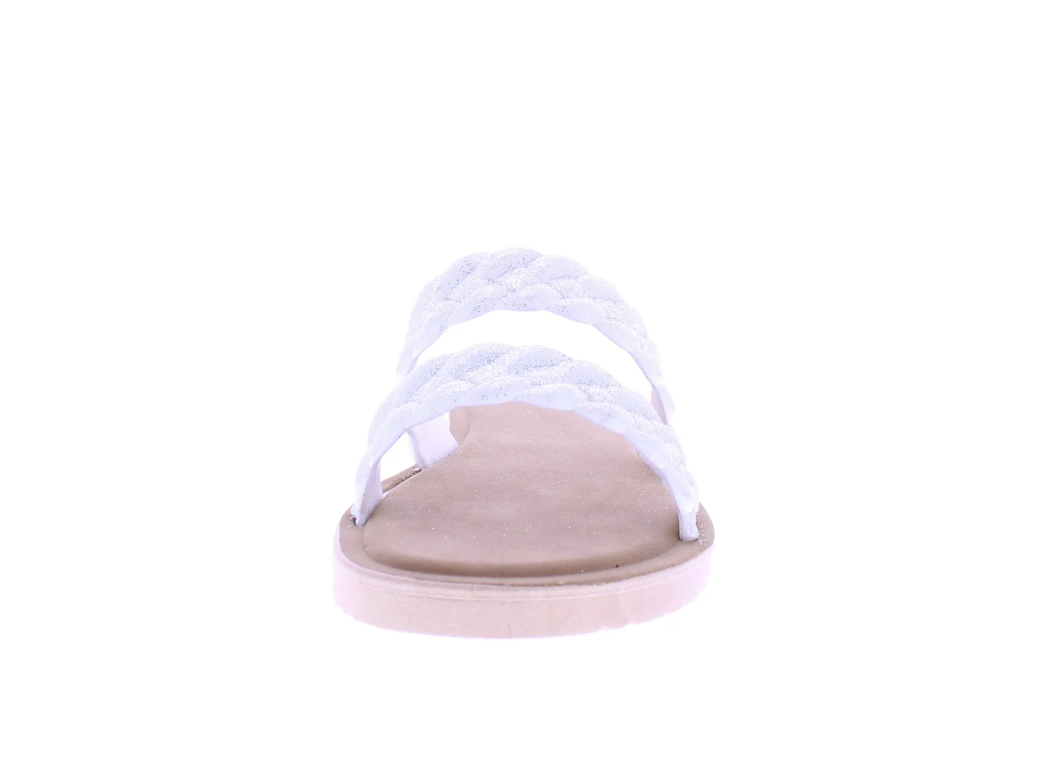Women Double Braided Band Glitter Slip On