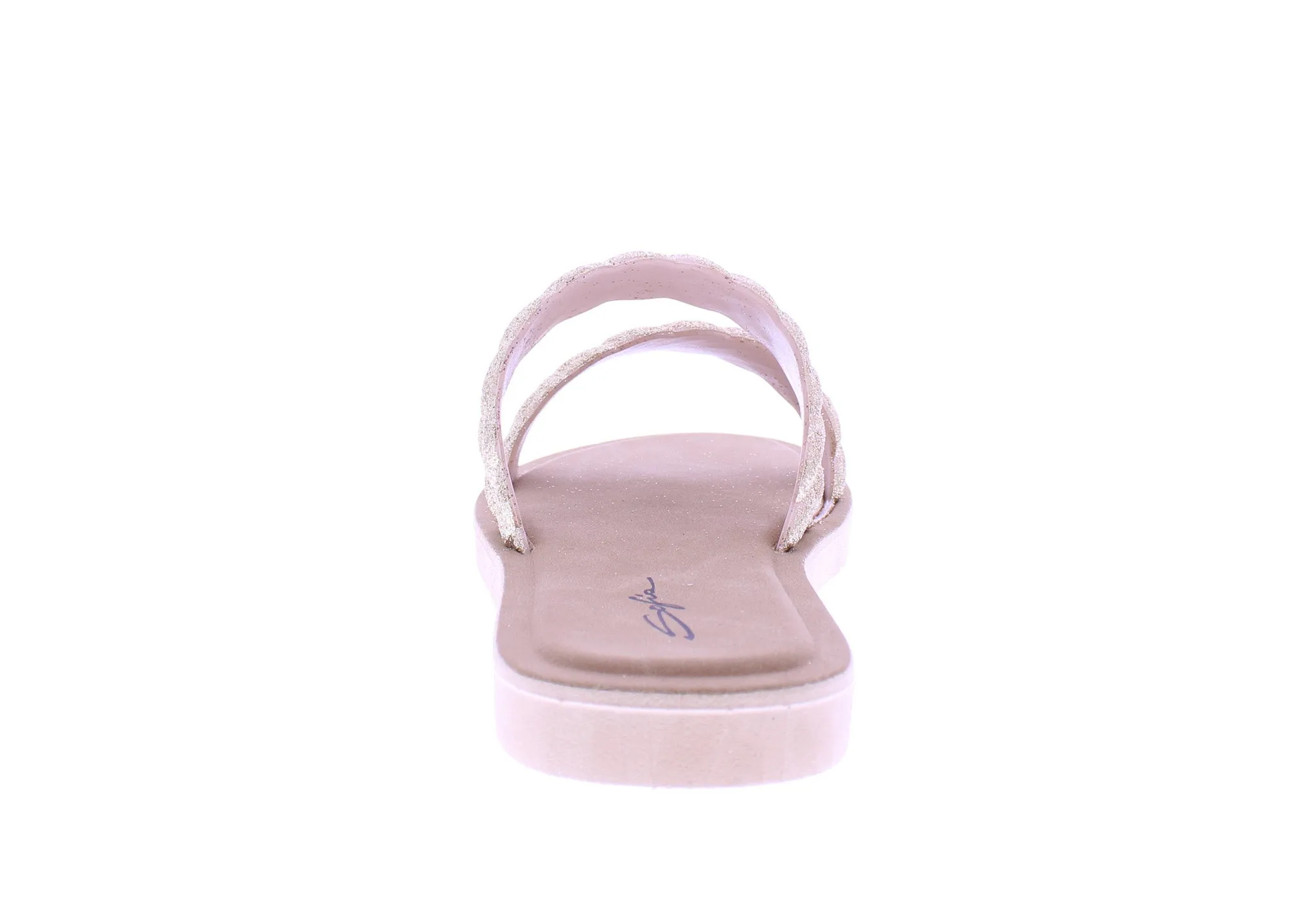 Women Double Braided Band Glitter Slip On