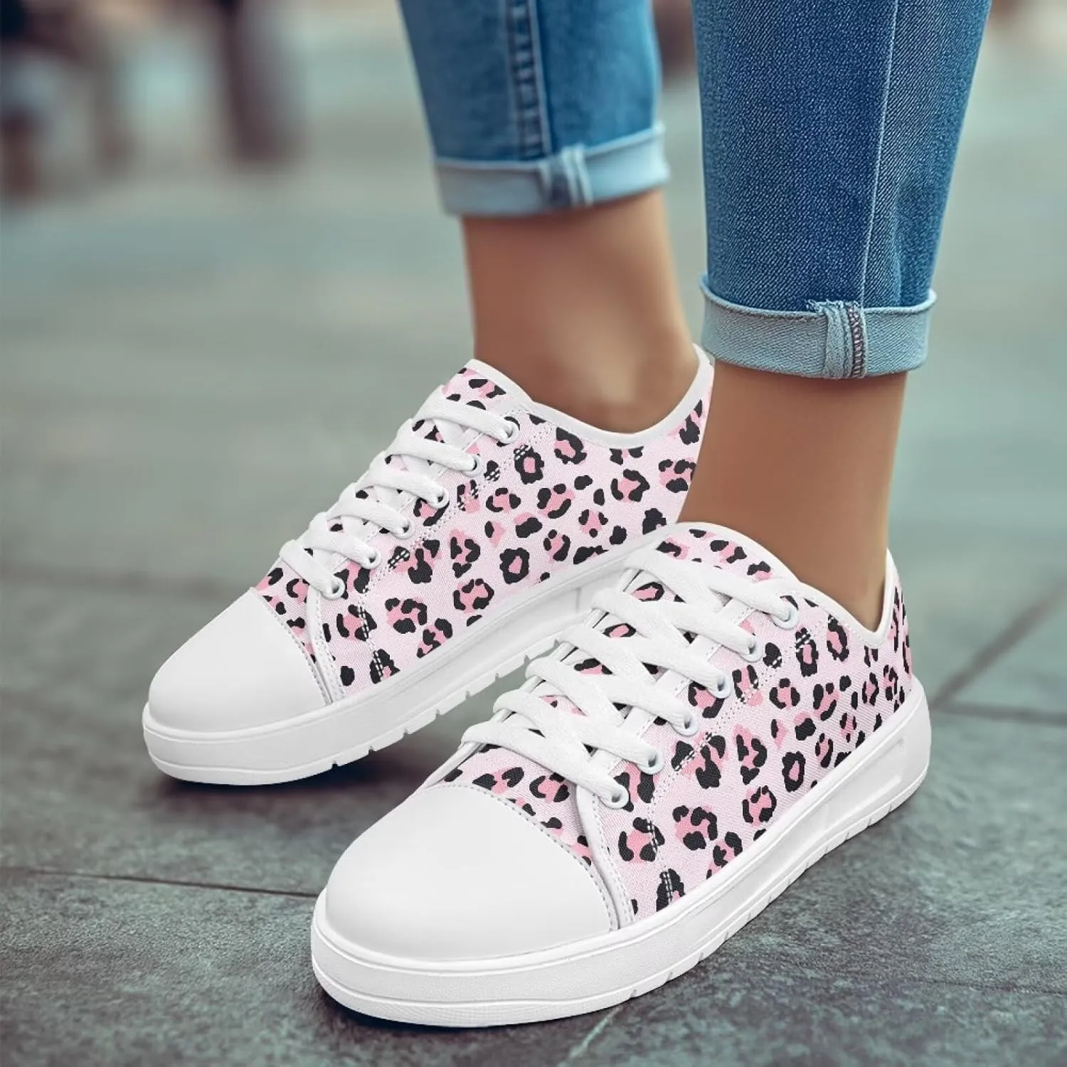 Womens Canvas Sneakers Low-Top Slip Ons Shoes Summer Lace Up Platform Fashion Casual Cute Walking Shoes 5.5-13.5