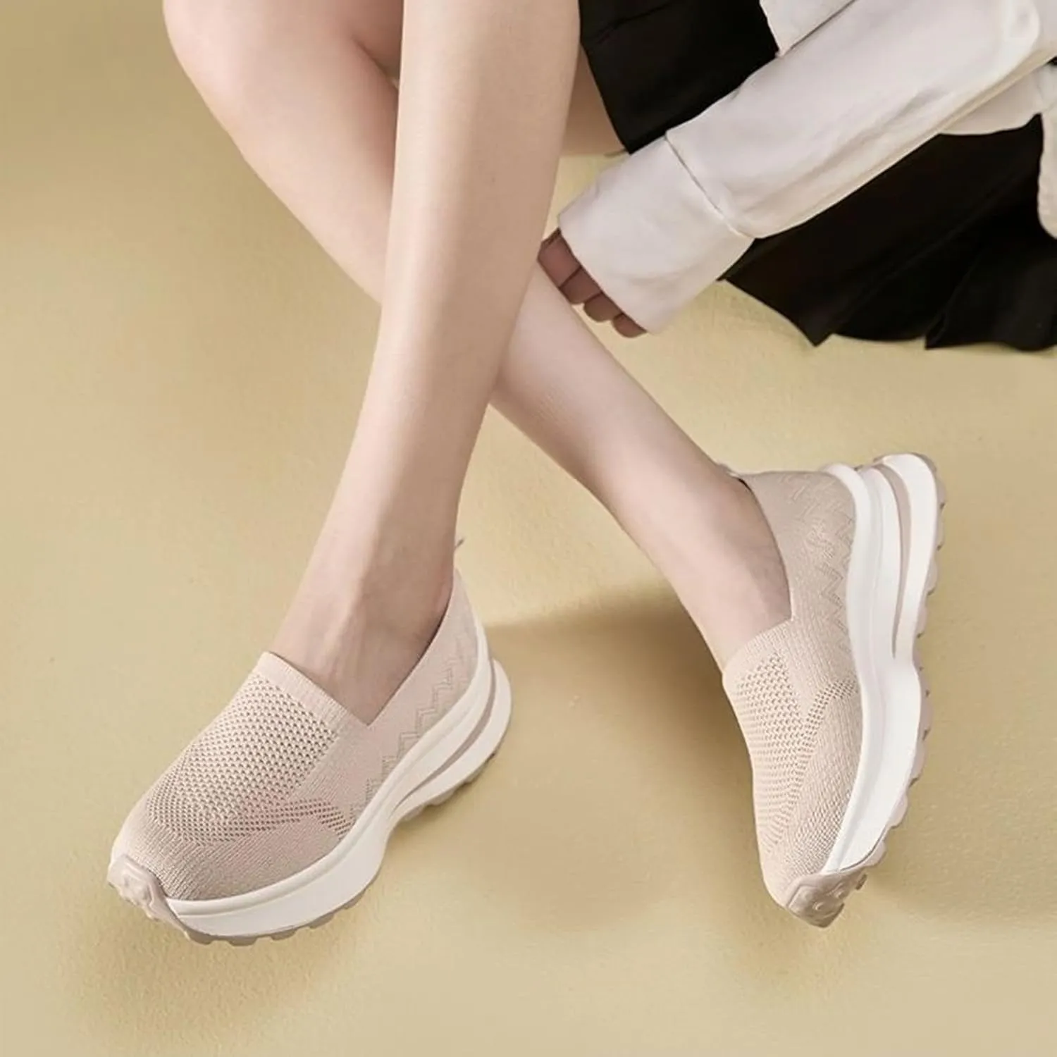 Womens Fashion Sneakers Hollow Sandals Mesh Casual Shoes Platform Walking Sneakers for Women Comfortable Wide Width Casual Shoes