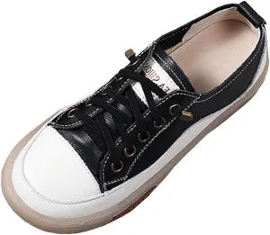 Women's Leather Sneakers Oxford Shoes Non Slip Breathable Leather Shoes for Business Casual Work