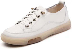 Women's Leather Sneakers Oxford Shoes Non Slip Breathable Leather Shoes for Business Casual Work