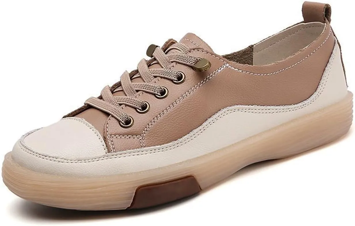 Women's Leather Sneakers Oxford Shoes Non Slip Breathable Leather Shoes for Business Casual Work