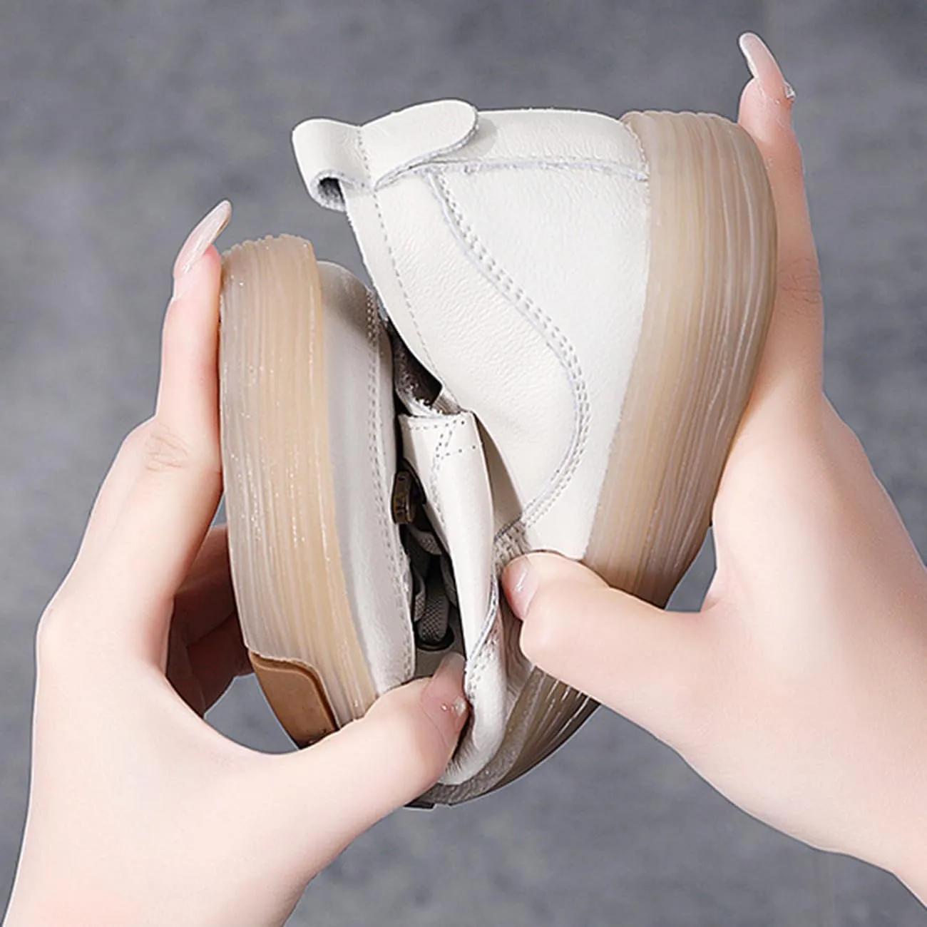 Women's Leather Sneakers Oxford Shoes Non Slip Breathable Leather Shoes for Business Casual Work