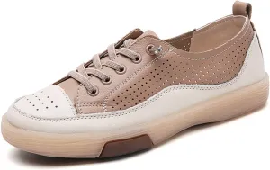 Women's Leather Sneakers Oxford Shoes Non Slip Breathable Leather Shoes for Business Casual Work