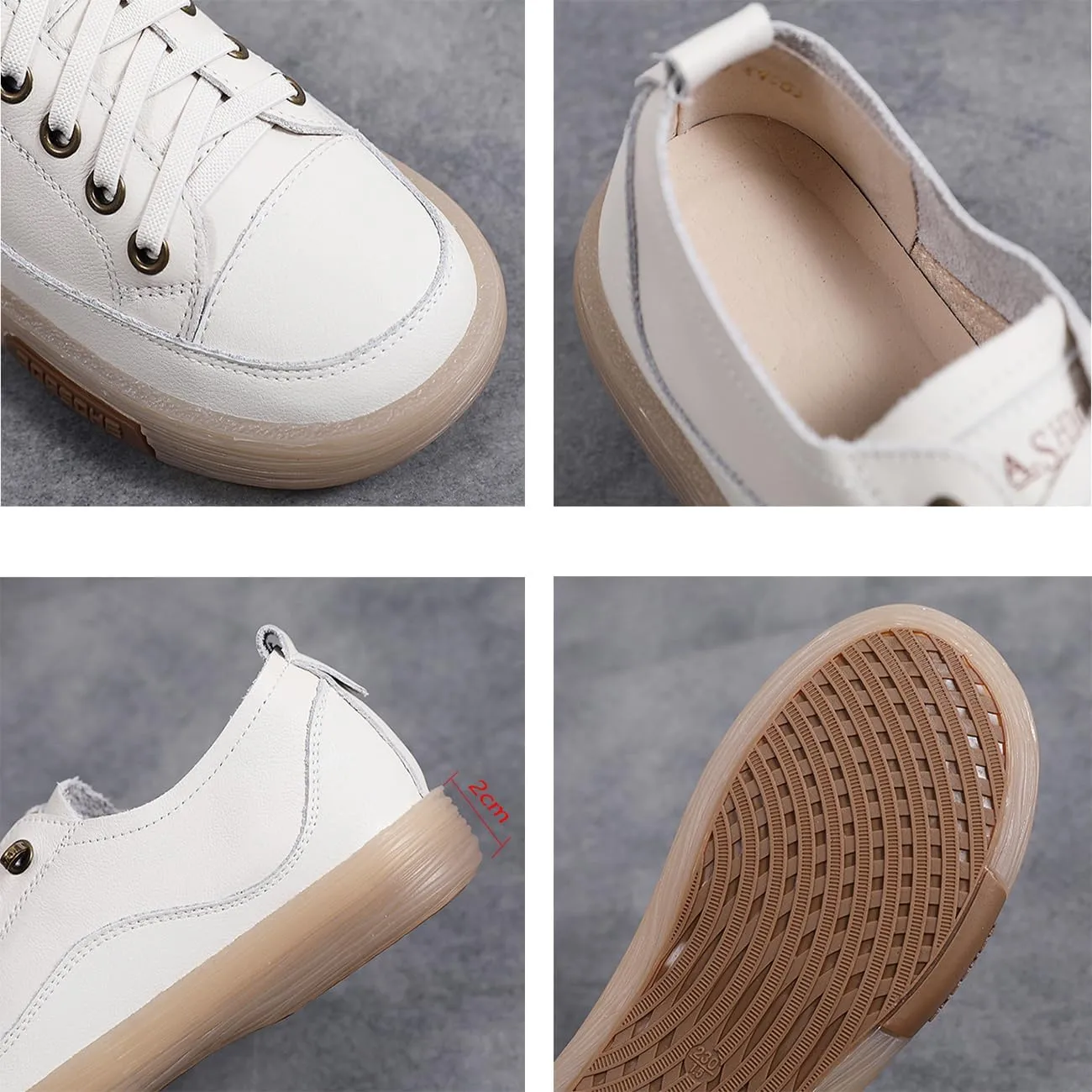 Women's Leather Sneakers Oxford Shoes Non Slip Breathable Leather Shoes for Business Casual Work