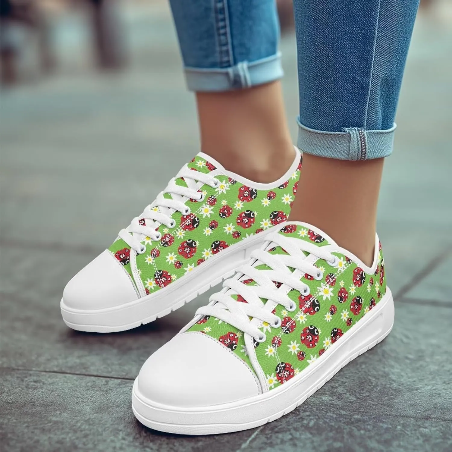 Womens Slip on Canvas Shoes Classic Arch Support Sneakers Loafers Shoes Casual Fashion Low-Top Slip Ons US 5.5-13.5