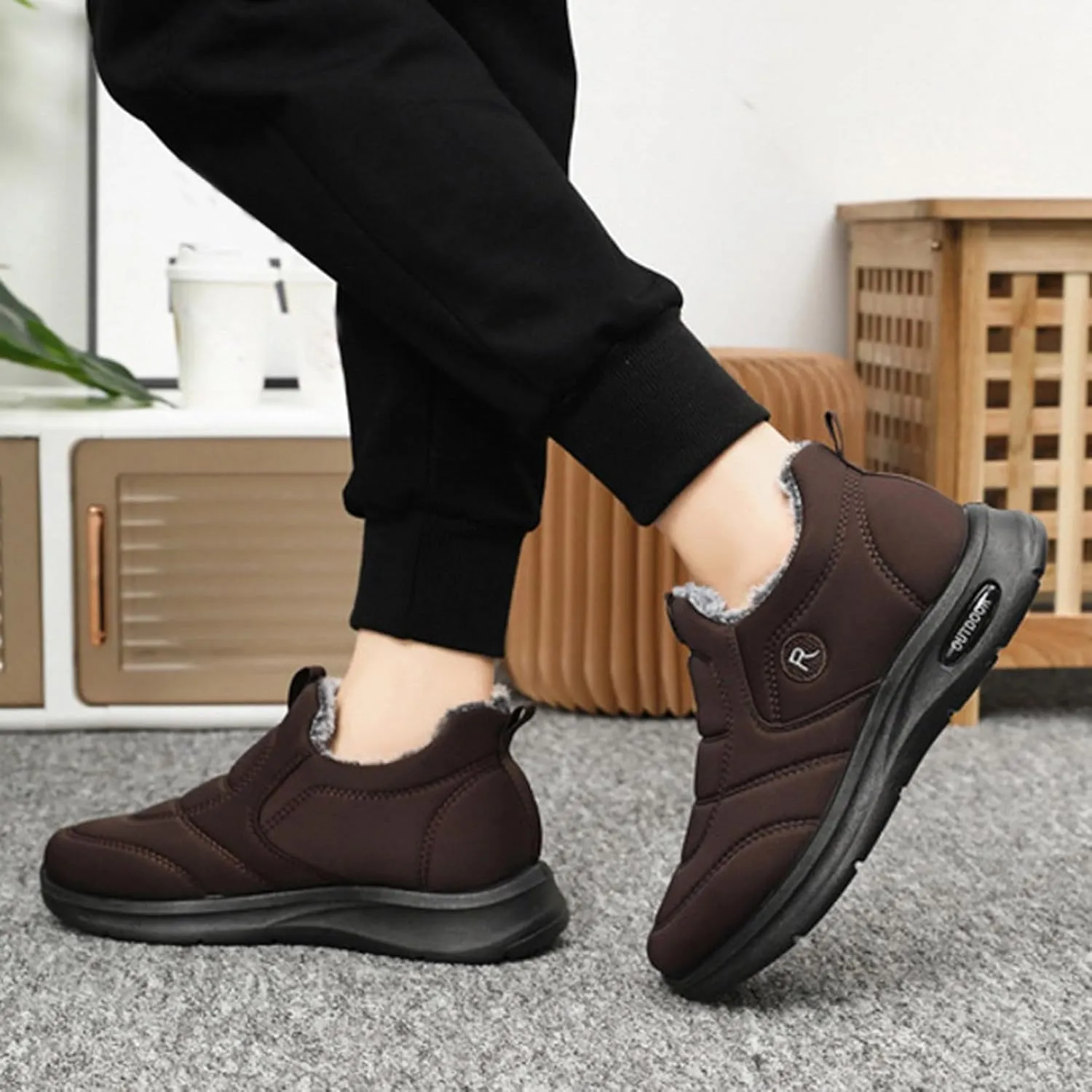 Womens Snow Boots Waterproof Winter Boots Warm Fur Lined Booties Slip on Fleece Ankle Boots Lace Up Ladies Lightweight Walking Hiking Boots