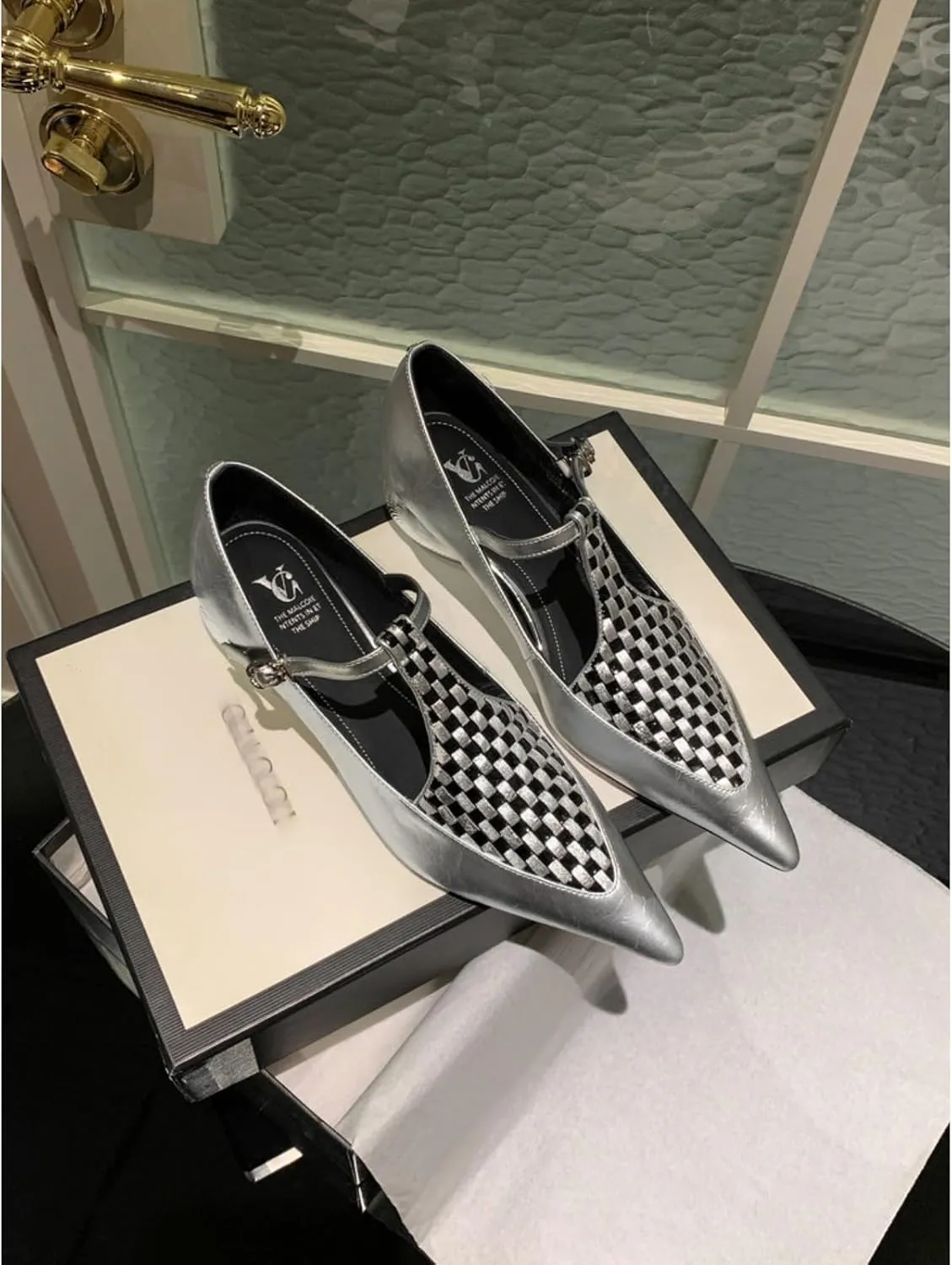 Women's T-Strap Low Block Chunky Heel Pumps Sexy Pointed Toe Closed with Buckle Mary Jane Shoe Fashion Patchwork Summer Casual Dress Shoes