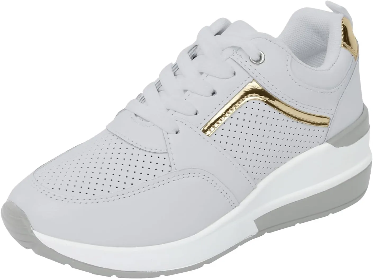 ZWRXW Platform Sneaker for Women Men Lace-Up Comfortable Casual Fashion Sneakers PU Leather Platform Shoes Unisex Non Slip Walking Shoes Footwear